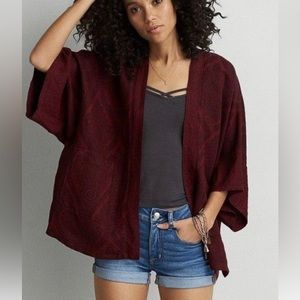 American Eagle outfitters red kimono jacket
